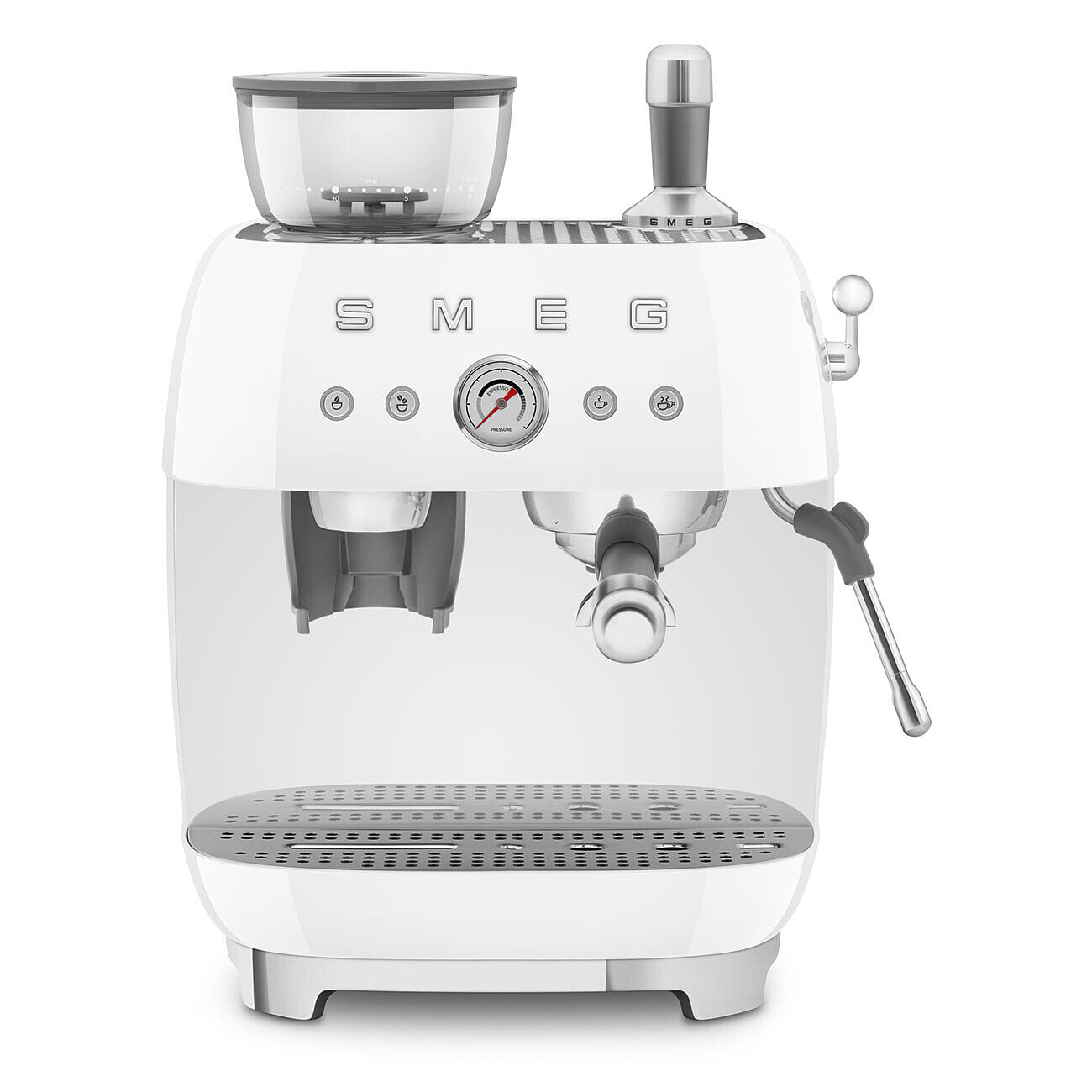 Espresso coffee machines with a grinder