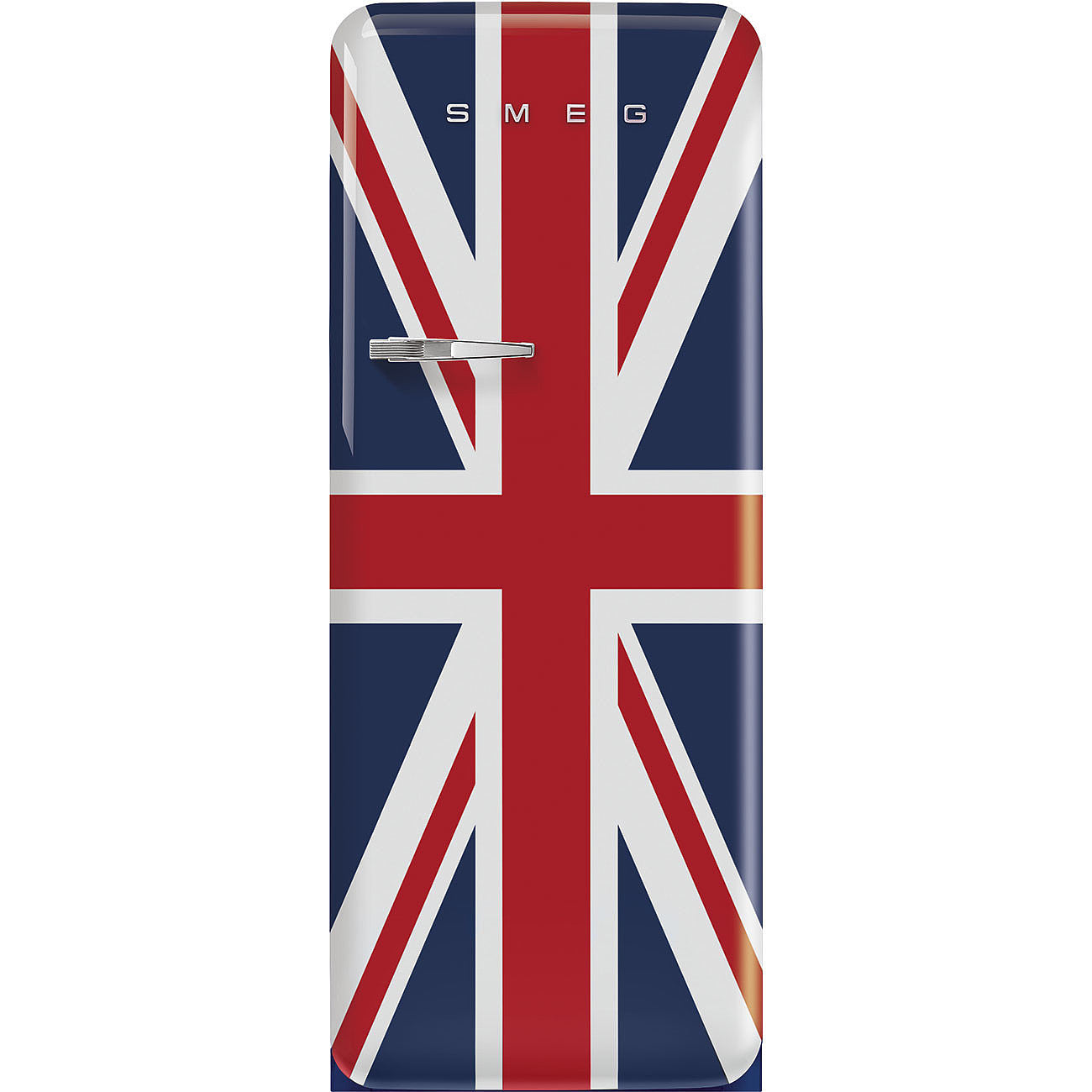 FAB28 60cm 50s Style Right Hand Hinge Fridge with Icebox - Union Jack