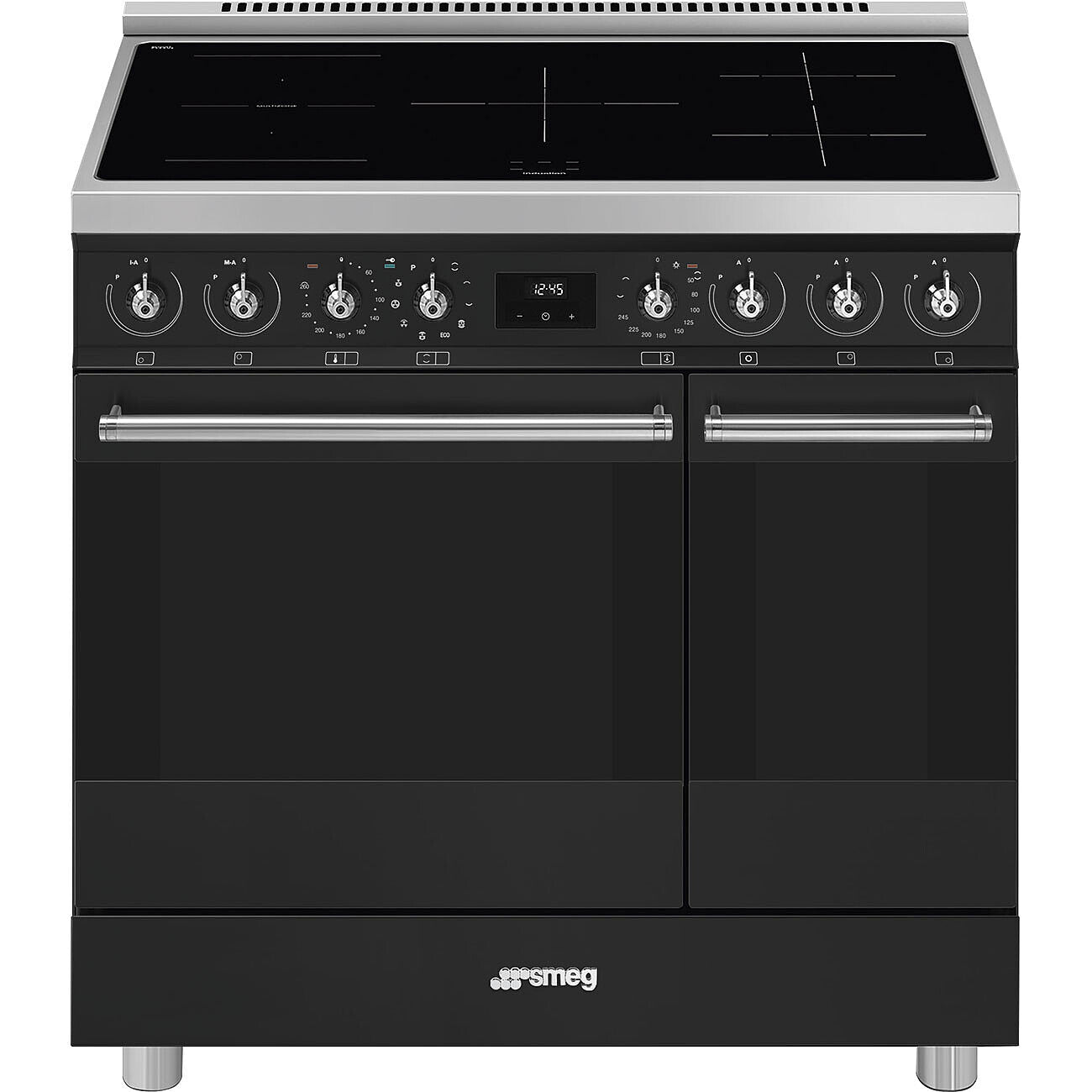 90cm Double Cavity Pyrolytic Cooker Induction Hob