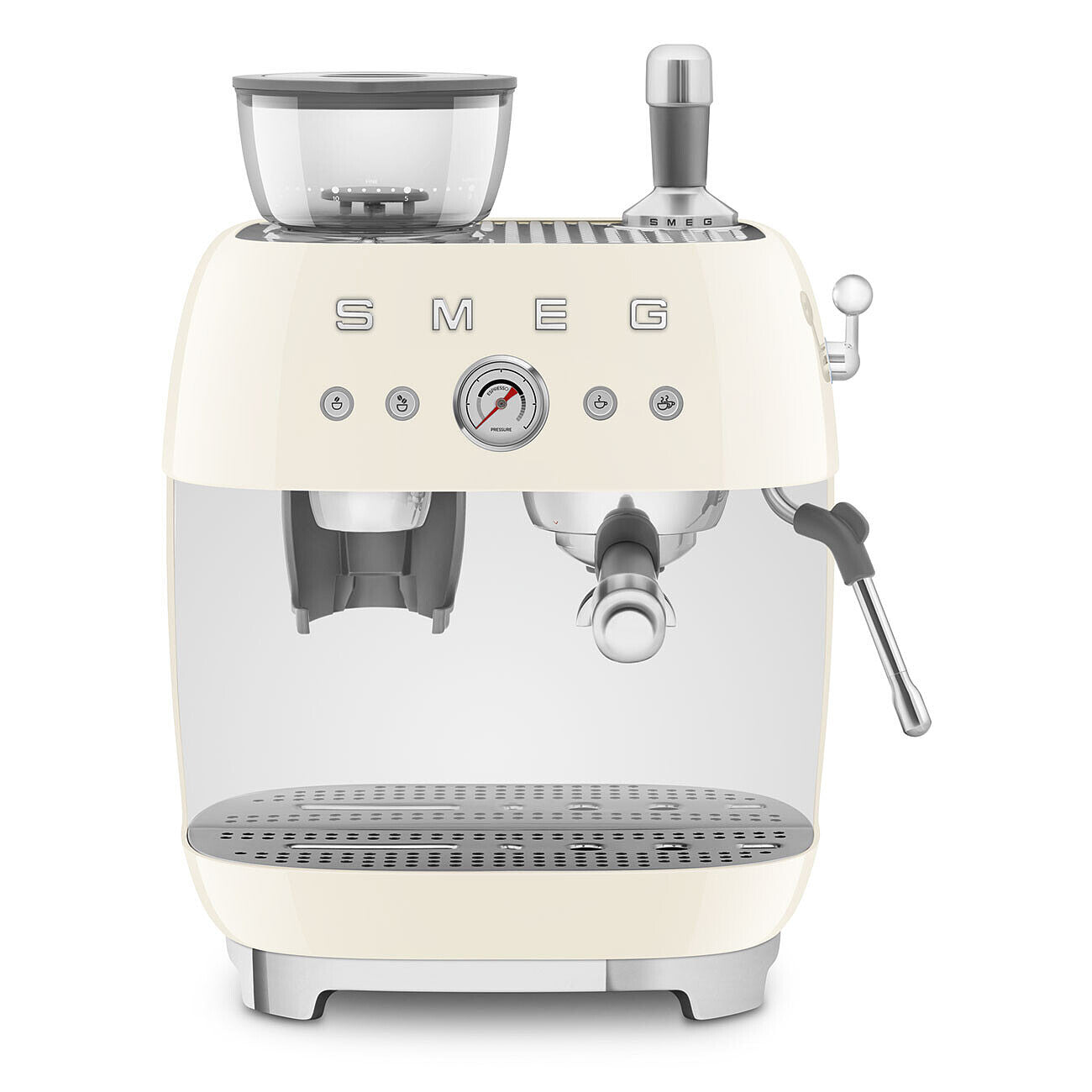 Espresso coffee machines with a grinder