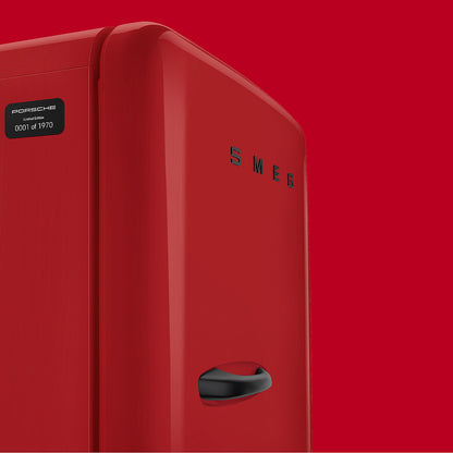 FAB28 60cm 50s Style Right Hand Hinge Fridge with Icebox in Porsche Salzburg Livery