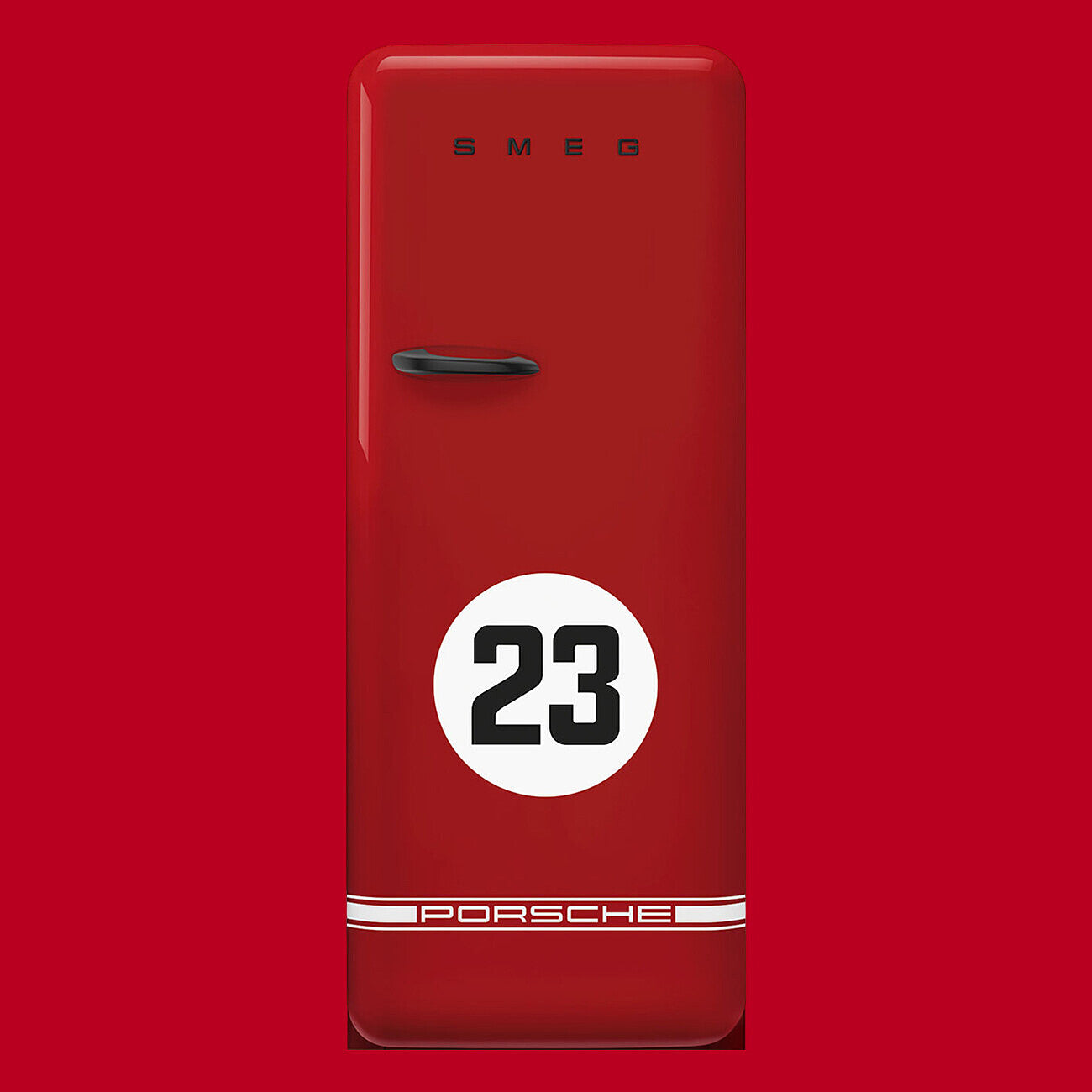 FAB28 60cm 50s Style Right Hand Hinge Fridge with Icebox in Porsche Salzburg Livery