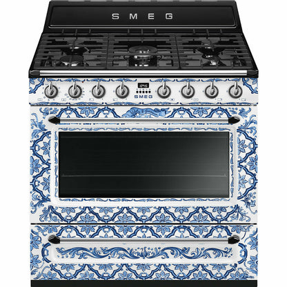 90cm Divina Cucina Blu Mediterraneo Dual Fuel Range Cooker