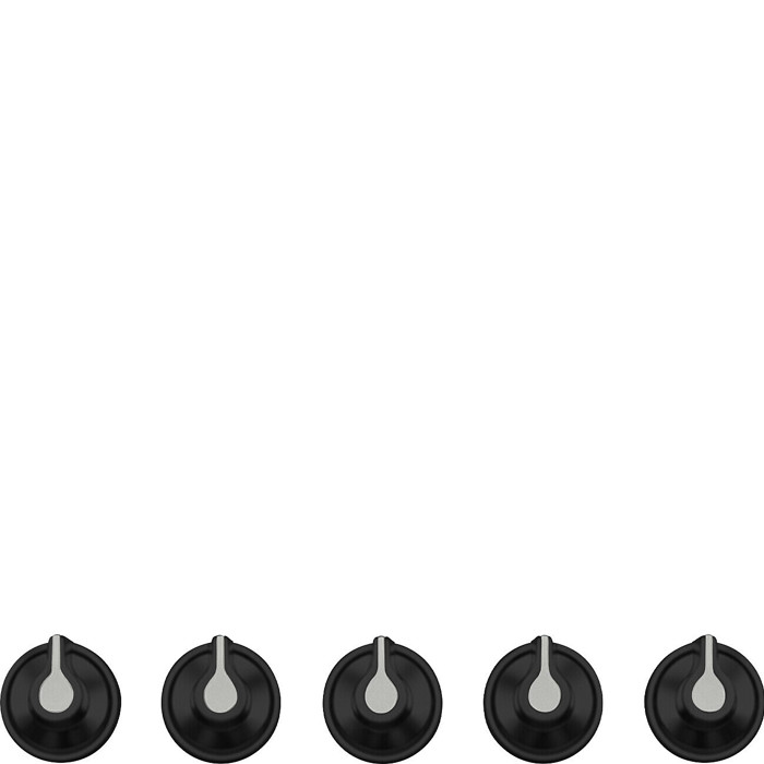 5MP1GOGB3 Set of 5 New Black Linea controls for use with Gas on Glass hobs