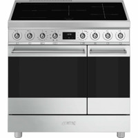 C92IMX2 90cm Steel Double Cavity Cooker with Induction Hob