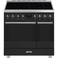 C92IPMB2 90cm Black Double Cavity Pyrolytic Cooker with Induction Hob
