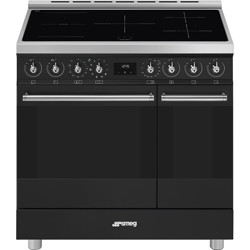 C92IPMB2 90cm Black Double Cavity Pyrolytic Cooker with Induction Hob