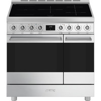 C92IPX2 90cm Stainless Steel Double Cavity Pyrolytic Cooker with Induction Hob