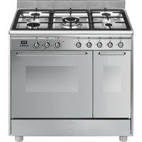 CC92MX9 90cm Stainless Steel Double Cavity Dual Fuel Cooker