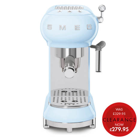 ECF01PBUK Espresso Coffee Machine in Pastel Blue