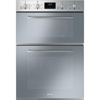 DOSF400S Cucina Double Oven in Stainless Steel and Silver Glass
