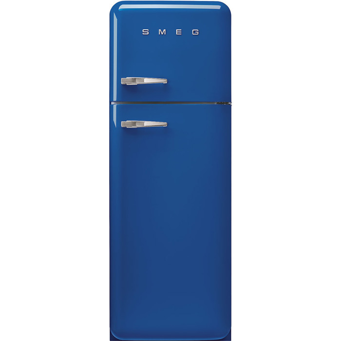 FAB30RBE5 60cm 50s Style Right Hand Hinge Freezer over Fridge Blue