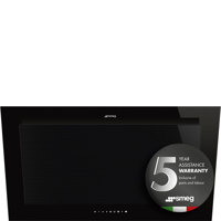 KV194B3 90cm Linea Angled Chimney Auto-Vent 2.0 Hood Pure Black