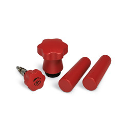 LPAHANLRD01 La Pavoni Red Stain Wooden Handle Accessory Kit for Lever Machines