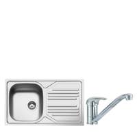 LYP8ROME Inset Stainless Steel Single Bowl Sink and ROME Chrome Tap Pack