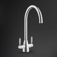 MIRO-SS Brushed Steel Dual Lever Mixer WRAS Tap