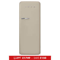 FAB28RDPP5 60cm 50s Style Right Hand Hinge Fridge with Icebox Perfectly Pale