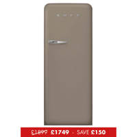 FAB28RDTP5 60cm 50s Style Right Hand Hinge Fridge with Icebox Taupe