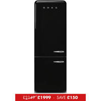 FAB38LBL5 70cm 50s Style Left Hand Hinge Fridge Freezer Black