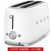 Gloss White 4 Slice (2 Slot) Long-Slot Toaster