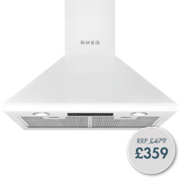 KSED65BE 60cm White Chimney Hood