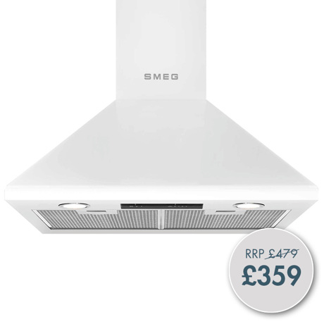 KSED65BE 60cm White Chimney Hood