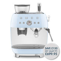 EGF03PBUK Espresso Coffee Machine with Grinder in Pastel Blue