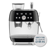 Gloss Black Espresso Coffee Machine with Integrated Grinder