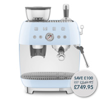 EGF03PBUK Espresso Coffee Machine with Grinder in Pastel Blue