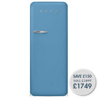 FAB28RDLB5 60cm 50s Style Right Hand Hinge Fridge with Icebox Azzurro Blue