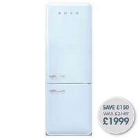 FAB38RPB5 70cm 50s Style Right Hand Hinge Fridge Freezer Pastel Blue