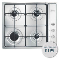 S64S 59cm Cucina Gas Hob Stainless Steel