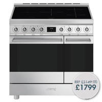 C92IPX2 90cm Stainless Steel Double Cavity Pyrolytic Cooker with Induction Hob