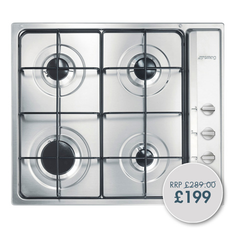 S64S 59cm Cucina Gas Hob Stainless Steel