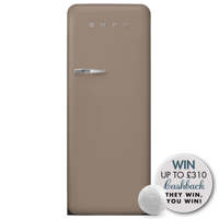FAB28RDTP5 60cm 50s Style Right Hand Hinge Fridge with Icebox Taupe