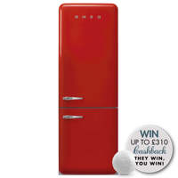 FAB38RRD5 70cm 50s Style Right Hand Hinge Fridge Freezer Red