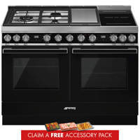 CPF120IGMPBL 120cm Portofino Dual Fuel Range Cooker Black