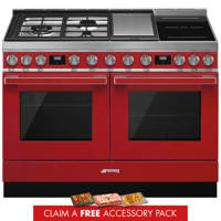 CPF120IGMPR 120cm Portofino Dual Fuel Range Cooker Red