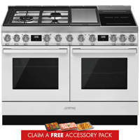 CPF120IGMPWH 120cm Portofino Dual Fuel Range Cooker White