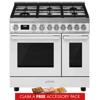 CPF92GMWH 90cm Portofino Dual Fuel Range Cooker White