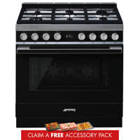 CPF9GPBL 90cm Portofino Dual Fuel Range Cooker Black