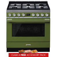 CPF9GPOG 90cm Portofino Dual Fuel Range Cooker Olive Green