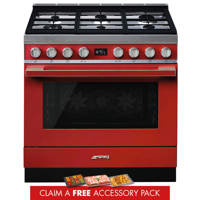 CPF9GPR 90cm Portofino Dual Fuel Range Cooker Red