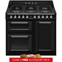 TR103BL 100cm Victoria Dual Fuel Range Cooker Black