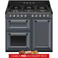 TR103GR 100cm Victoria Dual Fuel Range Cooker Slate Grey