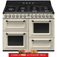 TR4110P1 110cm Victoria Dual Fuel Range Cooker Cream