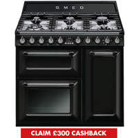 TR103BL 100cm Victoria Dual Fuel Range Cooker Black