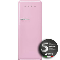 FAB28RPK5 60cm 50s Style Right Hand Hinge Fridge with Icebox Pink