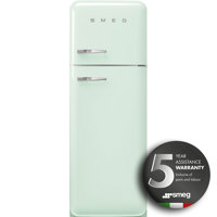 FAB30RPG5UK 60cm 50s Style Right Hand Hinge Freezer over Fridge Pastel Green