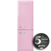 FAB32RPK5 60cm 50s Style Right Hand Hinge Fridge Freezer Pink